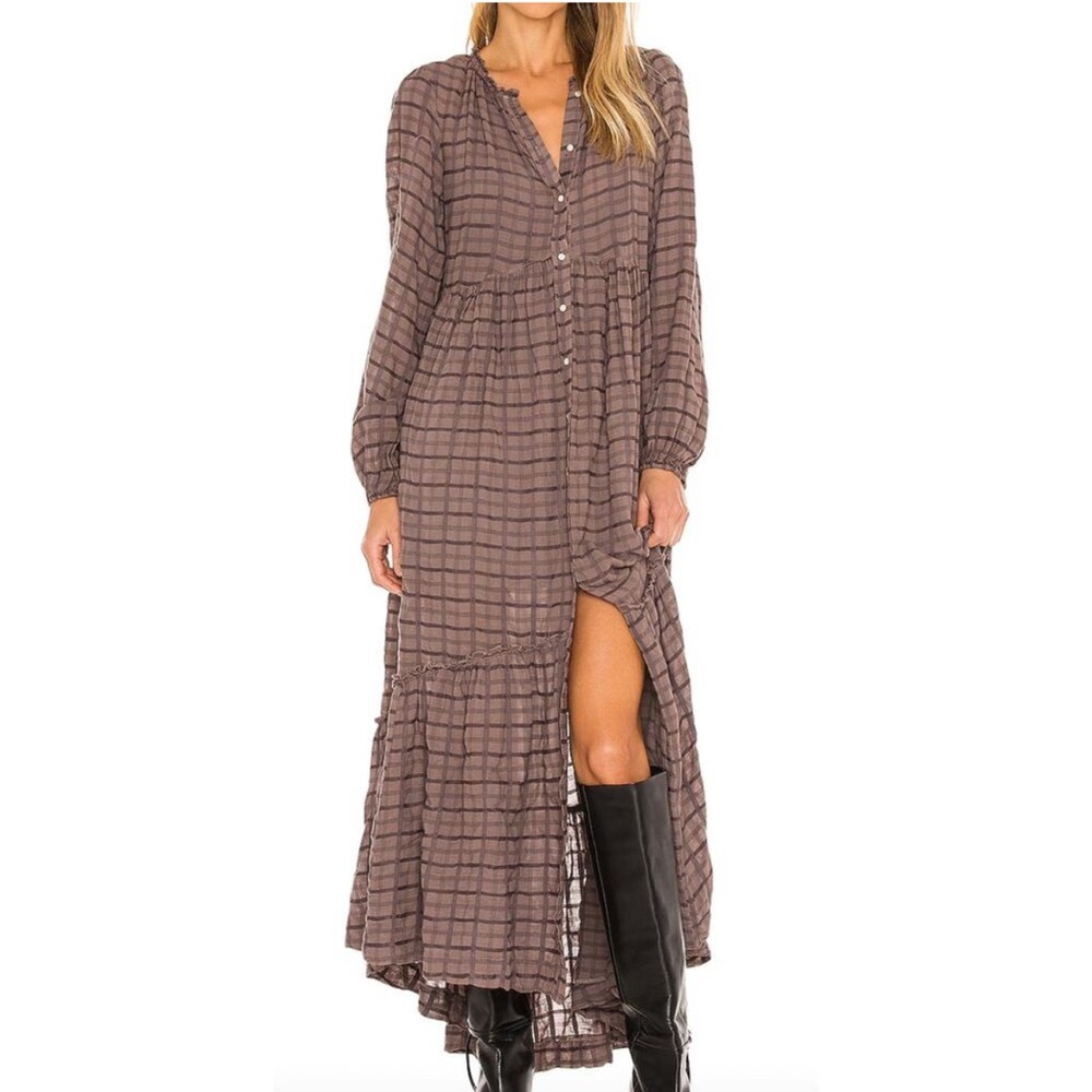 Free People Edie Plaid Dress/Duster